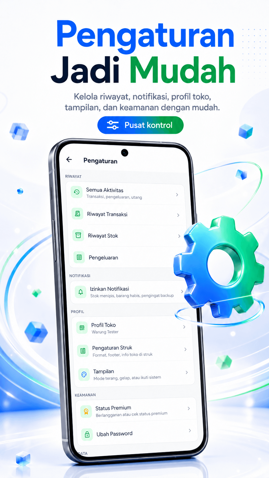 Pengaturan aplikasi - TokoRapi: Kasir UMKM